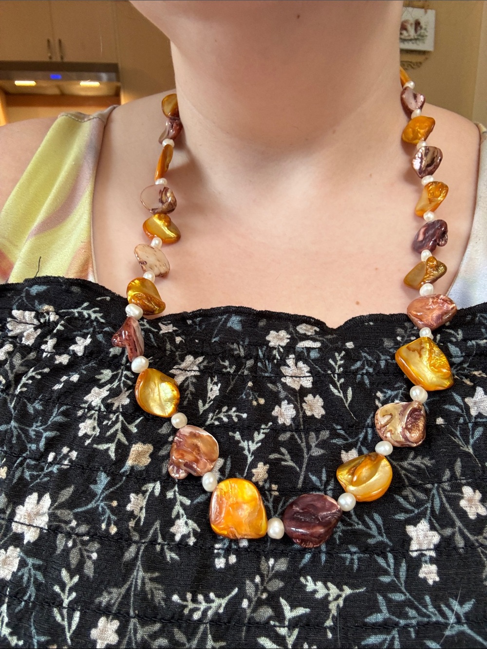 Freshwater Pearl& Shell Necklace